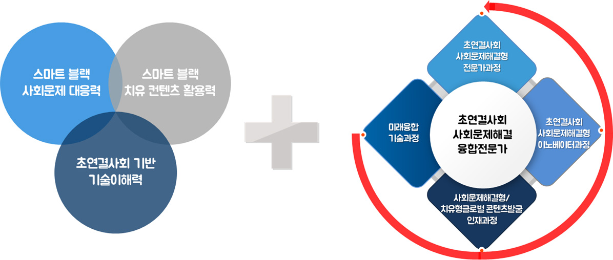 스마트 블랙 사회문제 대응력+스마트 블랙 치유 컨텐츠 활용력+초연결사회 기반 기술이해력